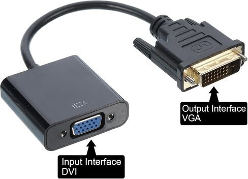 MECCANIXITY DVI to VGA Cable Adapter ABS Video Cable DVI-D 24+1 Pin Male to Female 1080P HD Device for HDTV, Desktop, Laptop, DVI-D Device, Pack of 2 in Saudi Arabia
