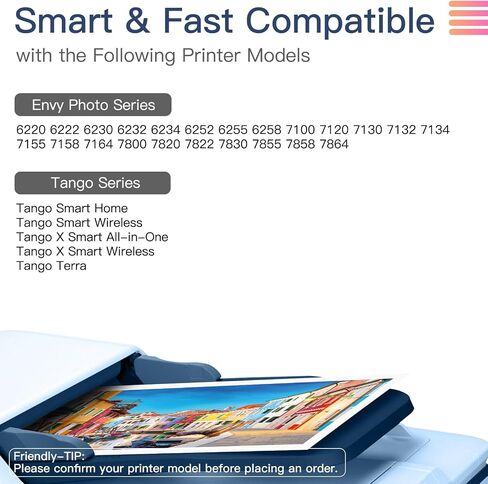 طابعة 64XL لحبر HP 64 حزمة كومبو باللون الأسود واللون لخرطوشة حبر HP 64XL مناسبة لطابعة Envy Photo 7800 7858 7855 7100 7120 7155 7164 6255 6232 Inspire 7955e Tango Series Printer (عبوتان) in Kuwait