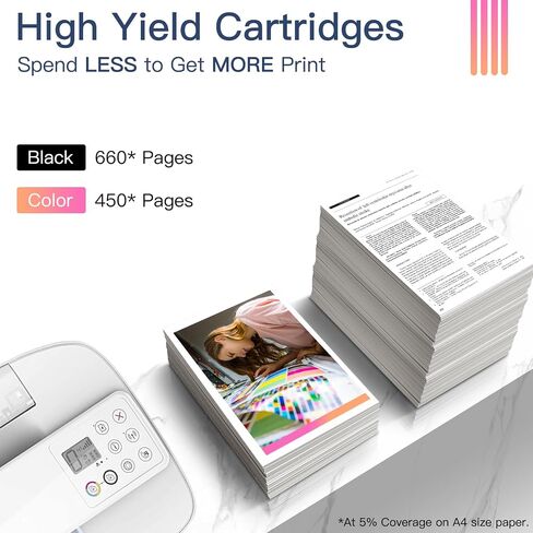 طابعة 64XL لحبر HP 64 حزمة كومبو باللون الأسود واللون لخرطوشة حبر HP 64XL مناسبة لطابعة Envy Photo 7800 7858 7855 7100 7120 7155 7164 6255 6232 Inspire 7955e Tango Series Printer (عبوتان) in Kuwait