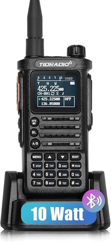 TIDRADIO TD-H8 الجيل الأول 10 واط هام راديو محمول باليد وحدة برمجة لاسلكية ثنائي النطاق راديو ثنائي الاتجاه أجهزة اتصال لاسلكية عالية الطاقة مع 2500 مللي أمبير (ليست بطارية من النوع C) شاشة ملونة كبيرة in Kuwait