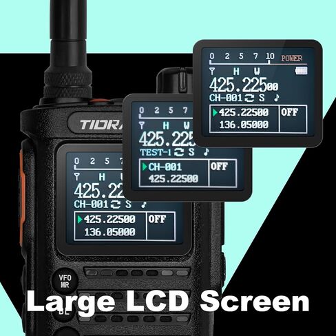 TIDRADIO TD-H8 الجيل الأول 10 واط هام راديو محمول باليد وحدة برمجة لاسلكية ثنائي النطاق راديو ثنائي الاتجاه أجهزة اتصال لاسلكية عالية الطاقة مع 2500 مللي أمبير (ليست بطارية من النوع C) شاشة ملونة كبيرة in Kuwait