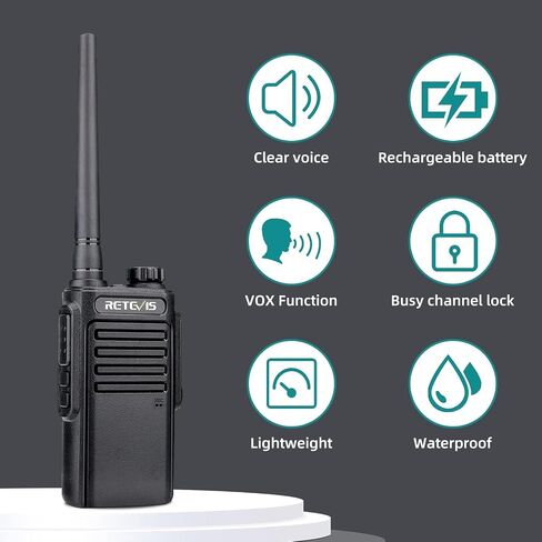 Retevis RT47 Waterproof Walkie Talkie,2 Way Radio Long Range,Lightweight,Rechargeable,Portable Two Way Radio for Camping Fishing (Black,2 Pack) in Saudi Arabia