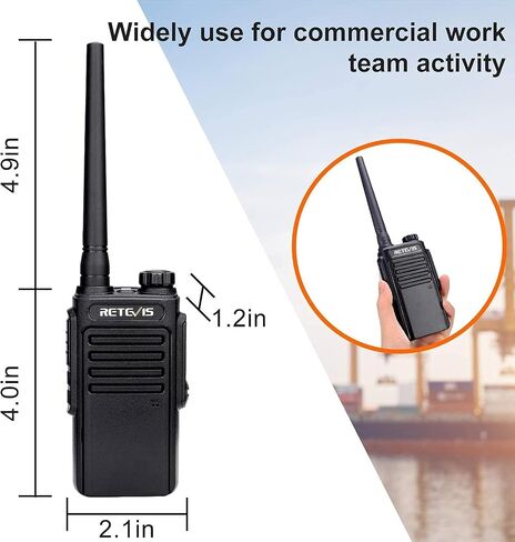 Retevis RT47 Waterproof Walkie Talkie,2 Way Radio Long Range,Lightweight,Rechargeable,Portable Two Way Radio for Camping Fishing (Black,2 Pack) in Saudi Arabia