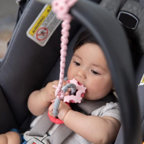 Bumkins Pacifier Clip Feeding Supplies for Baby Girl or Boy, Toy Straps for Sippy Cup, Teether, Stroller Accessories, Platinum Silicone Accessory Tether Leash, Safe for Teething Babies, Blue in Saudi Arabia
