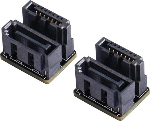 CERRXIAN 180 Degree SATA 7PIN Male to Female Connector for Motherboard Desktops Computer SSD HDD(2-Pack) in Saudi Arabia