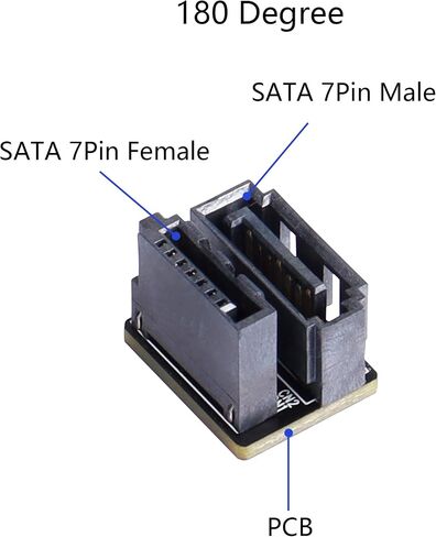 CERRXIAN 180 Degree SATA 7PIN Male to Female Connector for Motherboard Desktops Computer SSD HDD(2-Pack) in Saudi Arabia