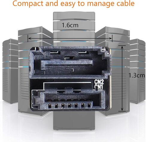 CERRXIAN 180 Degree SATA 7PIN Male to Female Connector for Motherboard Desktops Computer SSD HDD(2-Pack) in Saudi Arabia
