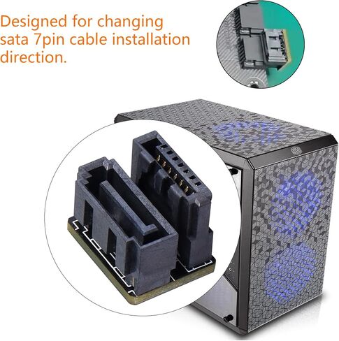 CERRXIAN 180 Degree SATA 7PIN Male to Female Connector for Motherboard Desktops Computer SSD HDD(2-Pack) in Saudi Arabia