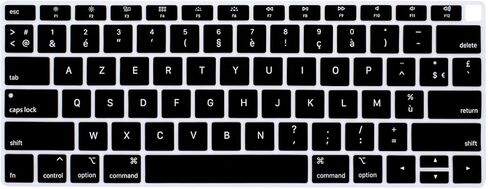 غطاء لوحة المفاتيح من السيليكون للغة HRH الفرنسية AZERTY لجهاز MacBook الأحدث Air 13 بوصة إصدار 2018 A1932 مع شاشة Retina ومعرف اللمس، تصميم أمريكي in Saudi Arabia