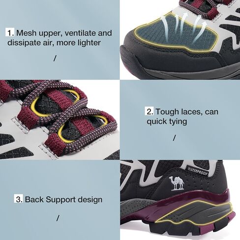 CAMEL CROWN Hiking Shoes for Women, Waterproof Lightweight Breathable Outdoor Trekking and Trail Shoes, Hiking Shoes in Saudi Arabia