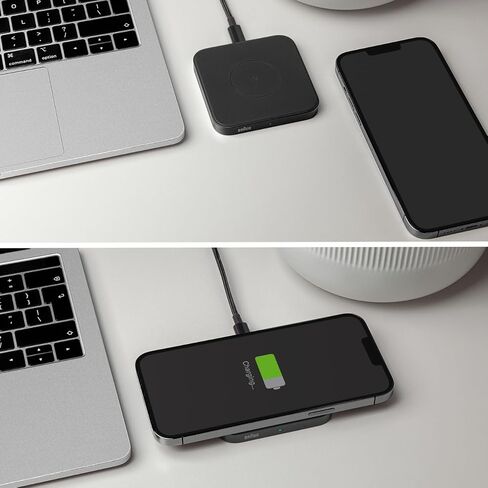 قاعدة شحن لاسلكية مغناطيسية من براون، متوافقة مع MagSafe، شحن سريع يصل إلى 15 وات، شاحن لاسلكي لهاتف iPhone 14/14 Pro/13/13 Pro/12/11، حافظة سوداء غير لامعة، موديل BWC02MB in Kuwait