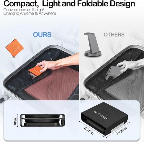 Fold 'N Style 3-in-1 Foldable Magnetic Wireless Charger Keychain, 15W Travel Fast Charger for iPhone 15/14/13/12 Pro/Max/Plus, Apple Watch, AirPods, Samsung Galaxy/Note, Charge 2 Phones Simultaneously in Saudi Arabia