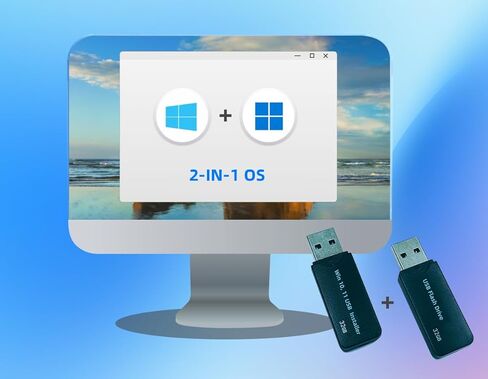 محرك أقراص USB قابل للتمهيد سعة 32 جيجابايت متوافق مع نظامي التشغيل Win 10 و11 | تثبيت نظام التشغيل واسترداد النظام وإعادة تعيين كلمة المرور واستكشاف الأخطاء وإصلاحها | الدعم الكامل لجميع ماركات الكمبيوتر | 2 محرك أقراص USB في العبوة، أسود in Kuwait