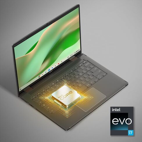 Acer Chromebook Spin 714 CP714-2WN-74R0 كمبيوتر محمول Intel Evo Intel Core i7-1355U 14 بوصة 2560x1600 IPS شاشة تعمل باللمس 8 جيجابايت LPDDR4X 256 جيجابايت SSD Wi-Fi 6E QHD MIPI Webcam لوحة مفاتيح بإضاءة خلفية نظام التشغيل Chrome in Saudi Arabia