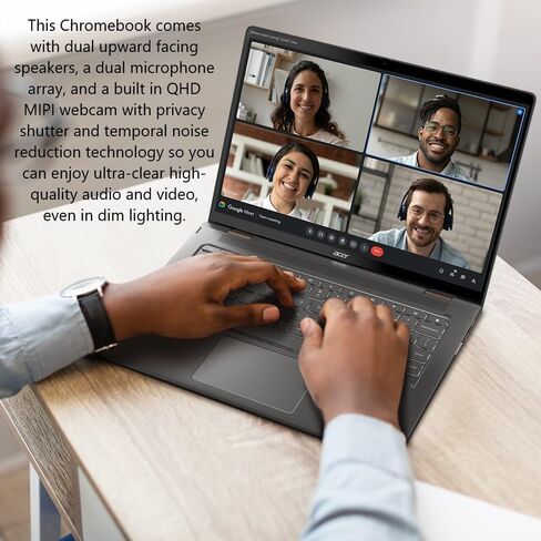 Acer Chromebook Spin 714 CP714-2WN-74R0 كمبيوتر محمول Intel Evo Intel Core i7-1355U 14 بوصة 2560x1600 IPS شاشة تعمل باللمس 8 جيجابايت LPDDR4X 256 جيجابايت SSD Wi-Fi 6E QHD MIPI Webcam لوحة مفاتيح بإضاءة خلفية نظام التشغيل Chrome in Saudi Arabia