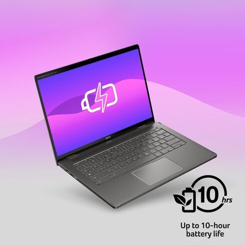 Acer Chromebook Spin 714 CP714-2WN-74R0 كمبيوتر محمول Intel Evo Intel Core i7-1355U 14 بوصة 2560x1600 IPS شاشة تعمل باللمس 8 جيجابايت LPDDR4X 256 جيجابايت SSD Wi-Fi 6E QHD MIPI Webcam لوحة مفاتيح بإضاءة خلفية نظام التشغيل Chrome in Saudi Arabia