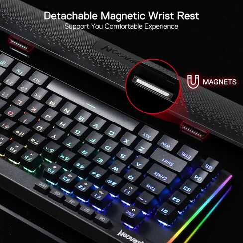 Redragon K587 TKL لوحة مفاتيح ميكانيكية سلكية RGB للألعاب مكونة من 87 مفتاحًا، و9 مفاتيح ماكرو G مخصصة، والتحكم في الوسائط مع مسند معصم قابل للفصل، ومفاتيح حمراء خطية قابلة للتبديل السريع in Saudi Arabia