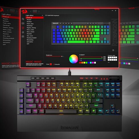 Redragon K587 TKL لوحة مفاتيح ميكانيكية سلكية RGB للألعاب مكونة من 87 مفتاحًا، و9 مفاتيح ماكرو G مخصصة، والتحكم في الوسائط مع مسند معصم قابل للفصل، ومفاتيح حمراء خطية قابلة للتبديل السريع in Saudi Arabia