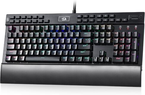 Redragon K550 RGB Gaming Keyboard, 104 Keys + 12 Macro G Keys Wired Mechanical Keyboard w/Aluminum Top Plate, Custom Clicky Purple Switch, Extra USB Port & Wrist Rest in Saudi Arabia