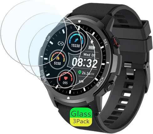 Compatible for Basznrty S52 Smart Watch Screen Protector (3 Pack) 9H Tempered Glass Screen Protector, Compatible for Jooeniok 2023 New Smart Watch 1.39 Inches in Saudi Arabia
