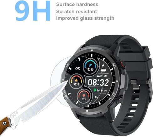 Compatible for Basznrty S52 Smart Watch Screen Protector (3 Pack) 9H Tempered Glass Screen Protector, Compatible for Jooeniok 2023 New Smart Watch 1.39 Inches in Saudi Arabia