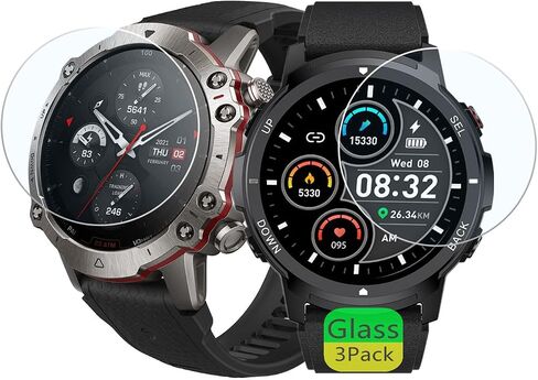 Compatible for Basznrty S52 Smart Watch Screen Protector (3 Pack) 9H Tempered Glass Screen Protector, Compatible for Jooeniok 2023 New Smart Watch 1.39 Inches in Saudi Arabia