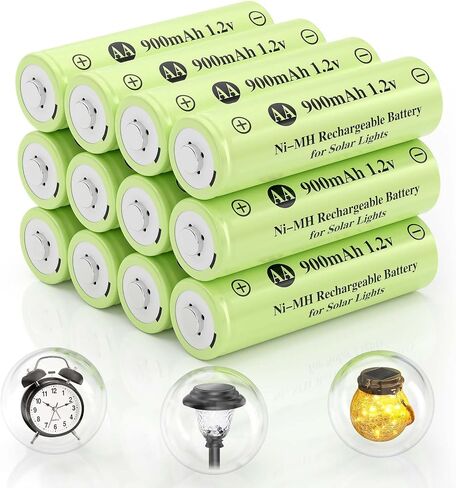JiajaXRechargeable AA Batteries, Ni-MH AA 900mAh Rechargeable Batteries, Double A 1.2v Solar Batteries for Garden Landscaping Outdoor Solar Lights, String Lights, Pathway Lights (4 Pack) in Saudi Arabia