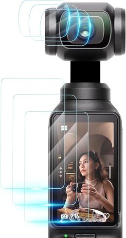 GeeRic Screen Protectors Compatible with DJI OSMO Pocket 3, 6 Pack Screen and Lens Protector Films, 0.3mm 9H Hardness Tempered Glass Protector in Kuwait