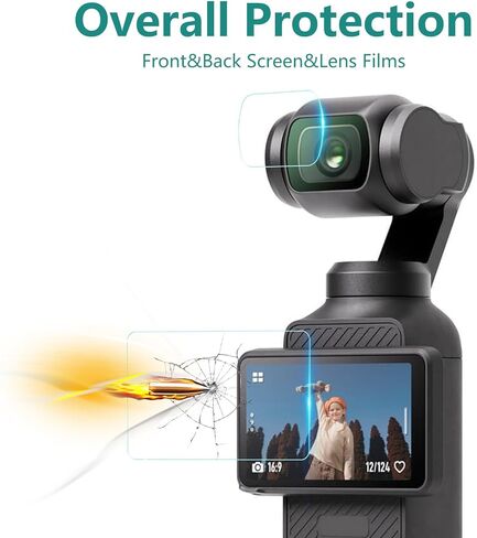 GeeRic Screen Protectors Compatible with DJI OSMO Pocket 3, 6 Pack Screen and Lens Protector Films, 0.3mm 9H Hardness Tempered Glass Protector in Kuwait