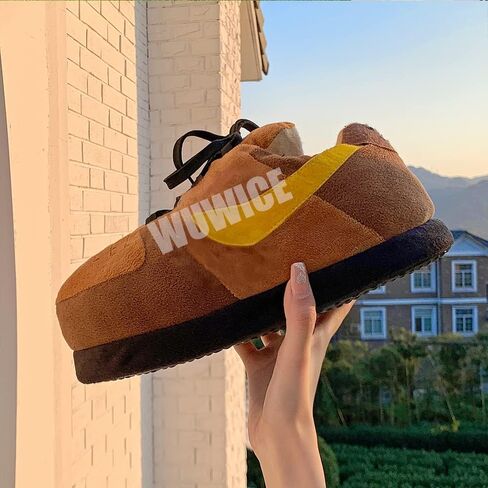 شبشب ROCKFOX Sneaker غير قابل للانزلاق في المنزل، شبشب قطيفة للجنسين، حذاء قطني للأرضيات الداخلية in Saudi Arabia