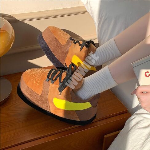 شبشب ROCKFOX Sneaker غير قابل للانزلاق في المنزل، شبشب قطيفة للجنسين، حذاء قطني للأرضيات الداخلية in Saudi Arabia