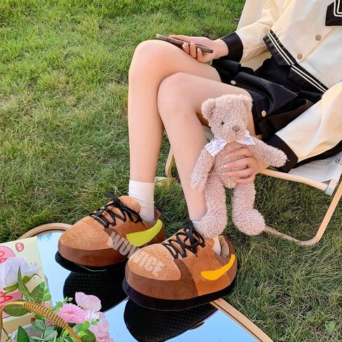 شبشب ROCKFOX Sneaker غير قابل للانزلاق في المنزل، شبشب قطيفة للجنسين، حذاء قطني للأرضيات الداخلية in Saudi Arabia