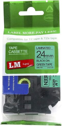 6/حزمة أشرطة LM - LMe-251 طباعة سوداء ممتازة مقاس 1 بوصة على ملصق أبيض متوافق مع Brother TZe-251 P-touch وتتضمن دليل لون/حجم الشريط. يستبدل TZ251 24 مم 0.94 مصفح in Saudi Arabia