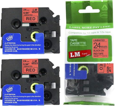 6/حزمة أشرطة LM - LMe-251 طباعة سوداء ممتازة مقاس 1 بوصة على ملصق أبيض متوافق مع Brother TZe-251 P-touch وتتضمن دليل لون/حجم الشريط. يستبدل TZ251 24 مم 0.94 مصفح in Saudi Arabia