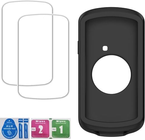 Screen Protector For Garmin Edge 1040 Bike GPS Computer Stopwatch and Silicone Case Cover Protective Cases, Tempered Glass Film Anti-Scratch High Definition Full Coverage in Kuwait
