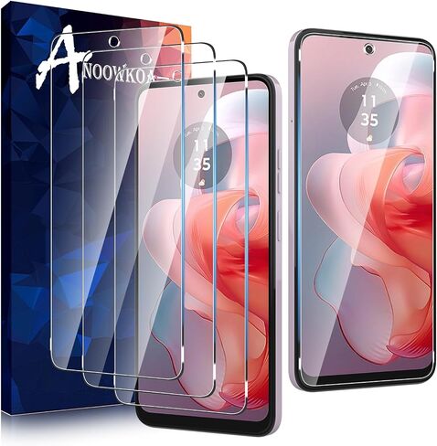 [عبوة من 3 قطع] مصممة لواقي شاشة Motorola Moto G Power 5G (2024). فيلم من الزجاج المقسى خصيصًا مضاد للكسر. ضد الخدش .بدون فقاعات .صلابة 9H .مع فليم هاتف موتو جي باور 5 جي (2024) in Kuwait