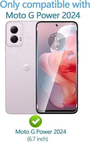 [عبوة من 3 قطع] مصممة لواقي شاشة Motorola Moto G Power 5G (2024). فيلم من الزجاج المقسى خصيصًا مضاد للكسر. ضد الخدش .بدون فقاعات .صلابة 9H .مع فليم هاتف موتو جي باور 5 جي (2024) in Kuwait