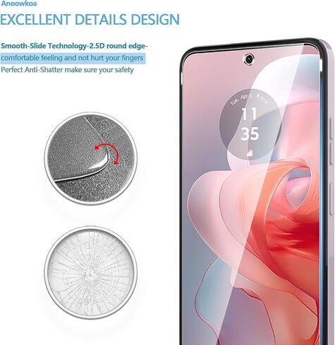 [عبوة من 3 قطع] مصممة لواقي شاشة Motorola Moto G Power 5G (2024). فيلم من الزجاج المقسى خصيصًا مضاد للكسر. ضد الخدش .بدون فقاعات .صلابة 9H .مع فليم هاتف موتو جي باور 5 جي (2024) in Kuwait