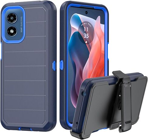 Phone Case for Motorola Moto G Play 4G 2024 Case with Belt Clip & Kickstand, Heavy Duty Rugged Full Body Protective Case Cover for Motorola G Play 4G 2024 (Black) in Saudi Arabia
