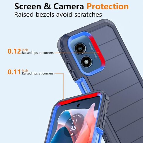 Phone Case for Motorola Moto G Play 4G 2024 Case with Belt Clip & Kickstand, Heavy Duty Rugged Full Body Protective Case Cover for Motorola G Play 4G 2024 (Black) in Saudi Arabia