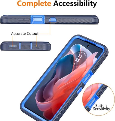 Phone Case for Motorola Moto G Play 4G 2024 Case with Belt Clip & Kickstand, Heavy Duty Rugged Full Body Protective Case Cover for Motorola G Play 4G 2024 (Black) in Saudi Arabia