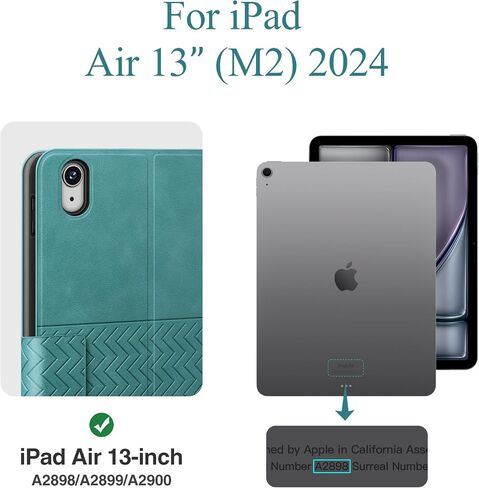 auaua Case for New iPad Air 13 Inch (M2) 2024, PU Leather Case with Pencil Holder, Supports Pencil Pro and Pencil(USB-C), Adjustable Angles, Auto Sleep/Wake (Brown) in Saudi Arabia