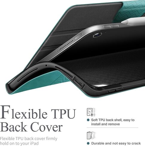 auaua Case for New iPad Air 13 Inch (M2) 2024, PU Leather Case with Pencil Holder, Supports Pencil Pro and Pencil(USB-C), Adjustable Angles, Auto Sleep/Wake (Brown) in Saudi Arabia