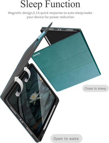 auaua Case for New iPad Air 13 Inch (M2) 2024, PU Leather Case with Pencil Holder, Supports Pencil Pro and Pencil(USB-C), Adjustable Angles, Auto Sleep/Wake (Brown) in Saudi Arabia
