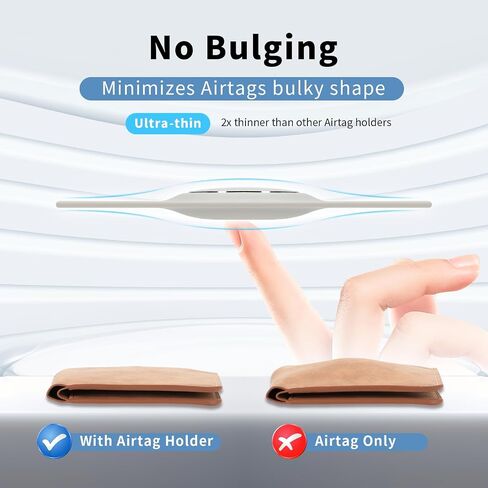 Wallet Holders for Apple AirTag, Flexible Ultra Slim Wallet Card Holder, All-Around Protective AirTag Wallet Holder Card GPS Cases for Purse, Handbag, Backpack, Clutch in Saudi Arabia