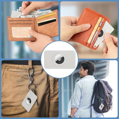 Wallet Holders for Apple AirTag, Flexible Ultra Slim Wallet Card Holder, All-Around Protective AirTag Wallet Holder Card GPS Cases for Purse, Handbag, Backpack, Clutch in Saudi Arabia
