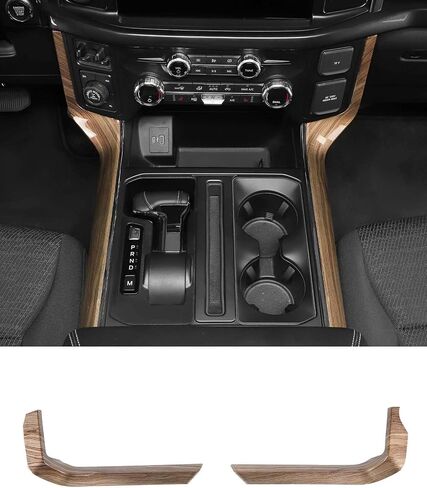 الملحقات الداخلية من ألياف الكربون Savadicar - غطاء حواف جانبي لوحدة التحكم الأرضية لسيارة Ford F150 (2021 إلى الوقت الحاضر) - خيار ترقية الديكور الداخلي ذو الملمس الفاخر، قطعة واحدة in Saudi Arabia