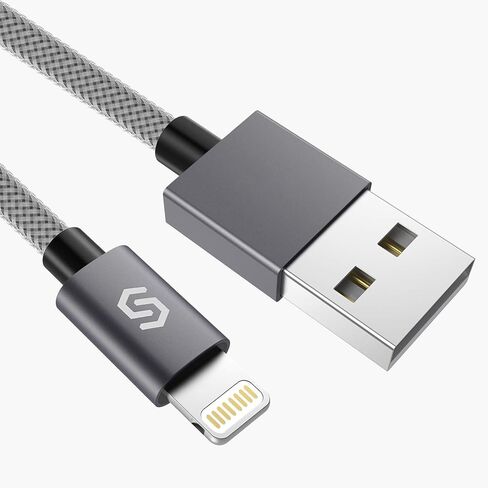 Syncwire Nylon Braided iPhone Charger Cable - 6.5ft/2M [Apple MFi Certified] Lightning to USB Charging Cord for iPhone 11/XS Max/XS/XR/X, 8 7 6S 6 Plus, SE 5S 5C 5, iPad iPod & More - Grey in Saudi Arabia