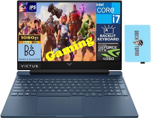 HP Victus Performance Blue Gaming Laptop 15.6" 144Hz IPS FHD (Intel i7-12650H, GeForce RTX 4050 6GB, 16GB RAM, 1TB PCIe SSD, Backlit KYB, B&O Speakers, WiFi 6, Win10Pro) w/DKZ USB Port Expander in Saudi Arabia