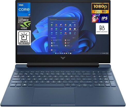HP Victus Performance Blue Gaming Laptop 15.6" 144Hz IPS FHD (Intel i7-12650H, GeForce RTX 4050 6GB, 16GB RAM, 1TB PCIe SSD, Backlit KYB, B&O Speakers, WiFi 6, Win10Pro) w/DKZ USB Port Expander in Saudi Arabia